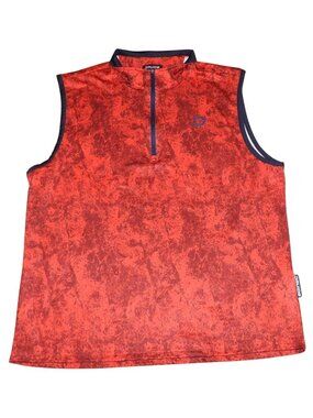 Druids Golf Mid Layer Vest Pullover 1/4 Zip Performance Red AOP Mens XL